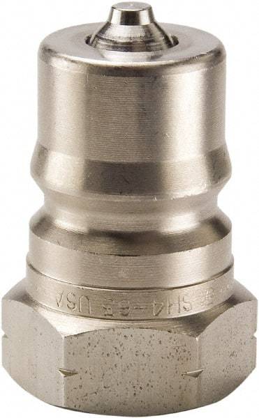 Parker - 1/4 NPTF 303 Stainless Steel Hydraulic Hose Female Pipe Thread Nipple - 2,000 psi, 3 GPM - Apex Tool & Supply