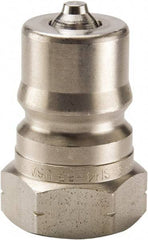 Parker - 1/4 NPTF 303 Stainless Steel Hydraulic Hose Female Pipe Thread Nipple - 2,000 psi, 3 GPM - Apex Tool & Supply