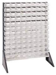 Quantum Storage - 96 Bin Rail System with Ultra Bins - 36 Inch Overall Width x 15 Inch Overall Depth x 53 Inch Overall Height, Clear Tri-Clear Polypropylene Bins - Apex Tool & Supply