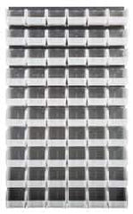 Quantum Storage - 60 Bin Louvered Panel with Ultra Bins - 36 Inch Overall Width x 11 Inch Overall Depth x 61 Inch Overall Height, Clear Tri-Clear Polypropylene Bins - Apex Tool & Supply