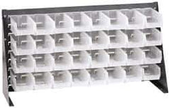 Quantum Storage - 32 Bin Louvered Panel with Ultra Bins - 36 Inch Overall Width x 8 Inch Overall Depth x 19 Inch Overall Height, Clear Tri-Clear Polypropylene Bins - Apex Tool & Supply
