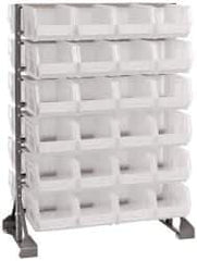 Quantum Storage - 48 Bin Rail System with Ultra Bins - 36 Inch Overall Width x 20 Inch Overall Depth x 53 Inch Overall Height, Clear Tri-Clear Polypropylene Bins - Apex Tool & Supply