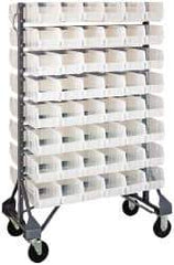 Quantum Storage - 96 Bin Rail System with Ultra Bins - 36 Inch Overall Width x 20 Inch Overall Depth x 53 Inch Overall Height, Clear Tri-Clear Polypropylene Bins - Apex Tool & Supply