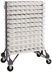 Quantum Storage - 192 Bin Rail System with Ultra Bins - 36 Inch Overall Width x 20 Inch Overall Depth x 53 Inch Overall Height, Clear Tri-Clear Polypropylene Bins - Apex Tool & Supply