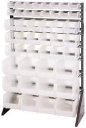 Quantum Storage - 46 Bin Rail System with Ultra Bins - 36 Inch Overall Width x 15 Inch Overall Depth x 53 Inch Overall Height, Clear Tri-Clear Polypropylene Bins - Apex Tool & Supply