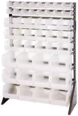 Quantum Storage - 46 Bin Rail System with Ultra Bins - 36 Inch Overall Width x 15 Inch Overall Depth x 53 Inch Overall Height, Clear Tri-Clear Polypropylene Bins - Apex Tool & Supply