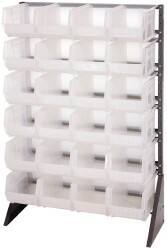 Quantum Storage - 24 Bin Rail System with Ultra Bins - 36 Inch Overall Width x 15 Inch Overall Depth x 53 Inch Overall Height, Clear Tri-Clear Polypropylene Bins - Apex Tool & Supply