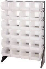 Quantum Storage - 24 Bin Rail System with Ultra Bins - 36 Inch Overall Width x 15 Inch Overall Depth x 53 Inch Overall Height, Clear Tri-Clear Polypropylene Bins - Apex Tool & Supply