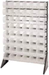 Quantum Storage - 48 Bin Rail System with Ultra Bins - 36 Inch Overall Width x 15 Inch Overall Depth x 53 Inch Overall Height, Clear Tri-Clear Polypropylene Bins - Apex Tool & Supply