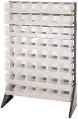 Quantum Storage - 48 Bin Rail System with Ultra Bins - 36 Inch Overall Width x 15 Inch Overall Depth x 53 Inch Overall Height, Clear Tri-Clear Polypropylene Bins - Apex Tool & Supply