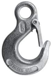 CM - 2,600 Lb Capacity, Chain Grade 43, Steel Eye Hook - 0.73" Hook Throat, 2.61" Reach, 0.53" Eye ID, 1/4" Chain Diam, 3.69" OAL, Heat Treated - Apex Tool & Supply