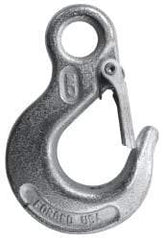 CM - 2,600 Lb Capacity, Chain Grade 43, Steel Eye Hook - 0.73" Hook Throat, 2.61" Reach, 0.53" Eye ID, 1/4" Chain Diam, 3.69" OAL, Heat Treated - Apex Tool & Supply