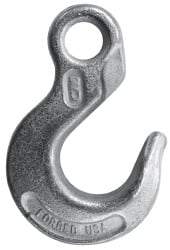 CM - Chain Grade 100, 15,000 Lbs. Load Limit Eye Sling Hook - 1.78 Inch Hook Throat, 5.69 Inch Reach, 1.13 Inch Eye Inside Diameter, 1/2 Inch Chain Diameter, 8.16 Inch Overall Length, 3/4 Inch Eye Thickness - Apex Tool & Supply