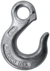 CM - 2,650 Lb Capacity, Chain Grade 30, Steel Eye Hook - 0.92" Hook Throat, 3.17" Reach, 3/4" Eye ID, 3/8" Chain Diam, 4.56" OAL, Heat Treated - Apex Tool & Supply