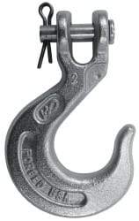 CM - 7/16 Inch Chain Diameter, Grade 43 Clevis Hook - 7,200 Lbs. Load Capacity, 0.58 Inch Inside Diameter, 1/2 Inch Pin Diameter, 1.02 Inch Hook Throat, 5.56 Inch Overall Length, 3.91 Inch Hook Width - Apex Tool & Supply