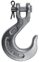 CM - 7/16 Inch Chain Diameter, Grade 43 Clevis Hook - 7,200 Lbs. Load Capacity, 0.58 Inch Inside Diameter, 1/2 Inch Pin Diameter, 1.02 Inch Hook Throat, 5.56 Inch Overall Length, 3.91 Inch Hook Width - Apex Tool & Supply