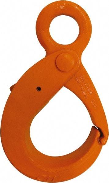 CM - Chain Grade 100, 15,000 Lbs. Load Limit Eye Latchlok Hook - 2.91 Inch Hook Throat, 8.79 Inch Reach, 1.57 Inch Eye Inside Diameter, 1/2 Inch Chain Diameter, 10.37 Inch Overall Length, 0.79 Inch Eye Thickness - Apex Tool & Supply