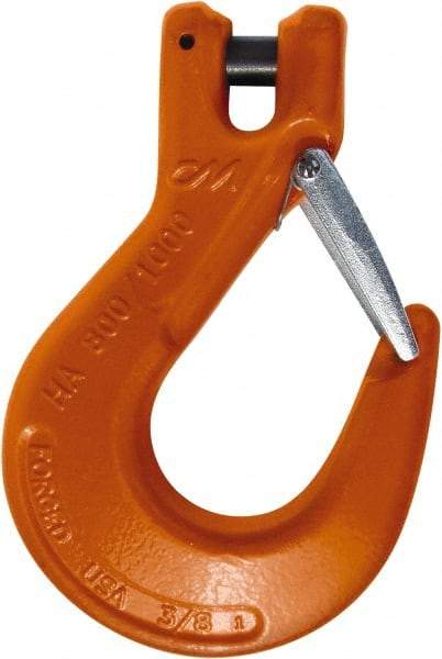 CM - 5/8 Inch Chain Diameter, Grade 100 Clevis Hook - 22,600 Lbs. Load Capacity, 0.71 Inch Inside Diameter, 3/4 Inch Pin Diameter, 1.69 Inch Hook Throat, 8.43 Inch Overall Length, 6.2 Inch Hook Width - Apex Tool & Supply