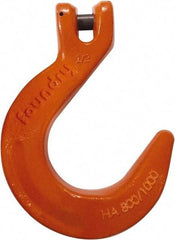 CM - 1/2 Inch Chain Diameter, Grade 100 Clevis Hook - 15,000 Lbs. Load Capacity, 0.59 Inch Inside Diameter, 5/8 Inch Pin Diameter, 3.55 Inch Hook Throat, 9.4 Inch Overall Length, 6.83 Inch Hook Width - Apex Tool & Supply