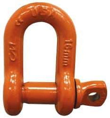 CM - 1/2" Nominal Chain Size, 3 Ton Carbon Steel Screw Chain Shackle - 23/32" Diam, 5/8" Pin Diam, 13/16" Wide Inside Jaw, 13/16" Inside Width - Apex Tool & Supply