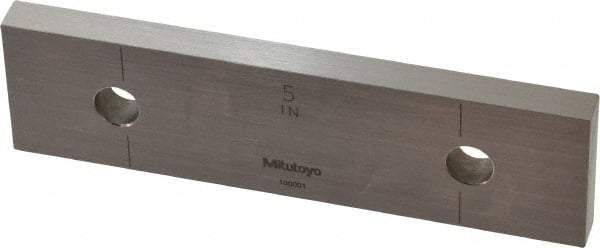 Mitutoyo - 5" Rectangular Steel Gage Block - Accuracy Grade 0, Includes Certificate of Inspection - Apex Tool & Supply