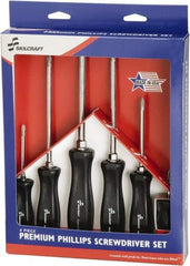 Ability One - 6 Piece Phillips Screwdriver Set - Bit Sizes: Philips #1 to #4 - Apex Tool & Supply
