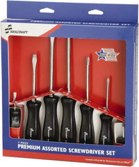 Ability One - 7 Piece Phillips & Slotted Screwdriver Set - Bit Sizes: Philips #1 to #3 - Apex Tool & Supply