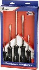 Ability One - 6 Piece Slotted Screwdriver Set - Bit Sizes: Philips #1 to #3 - Apex Tool & Supply