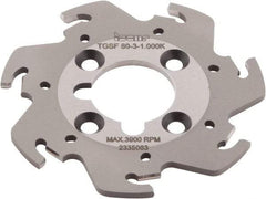 Iscar - Arbor Hole Connection, 0.118" Cutting Width, 0.63" Depth of Cut, 0.098" Cutter Diam, 1" Hole Diam, 7 Tooth Indexable Slotting Cutter - TGSF Toolholder, TAG N3 Insert - Apex Tool & Supply