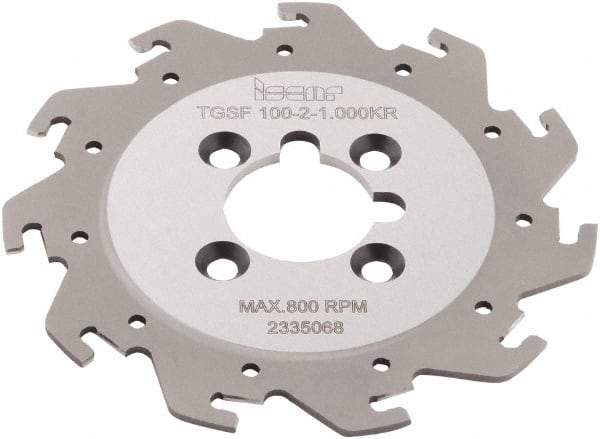 Iscar - Arbor Hole Connection, 0.079" Cutting Width, 1.02" Depth of Cut, 0.065" Cutter Diam, 1" Hole Diam, 11 Tooth Indexable Slotting Cutter - TGSF Toolholder, TAG N2 Insert - Apex Tool & Supply