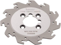 Iscar - Arbor Hole Connection, 0.079" Cutting Width, 1.02" Depth of Cut, 0.065" Cutter Diam, 1" Hole Diam, 11 Tooth Indexable Slotting Cutter - TGSF Toolholder, TAG N2 Insert - Apex Tool & Supply