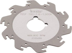 Iscar - Arbor Hole Connection, 1/16" Cutting Width, 1.181" Depth of Cut, 3-15/16" Cutter Diam, 1" Hole Diam, 10 Tooth Indexable Slotting Cutter - TGSF Toolholder, TAG N-A, TAG N-C/W/M, TAG N-J/JS/JT, TAG N-LF, TAG N-MF, TAG N-UT Insert - Apex Tool & Supply