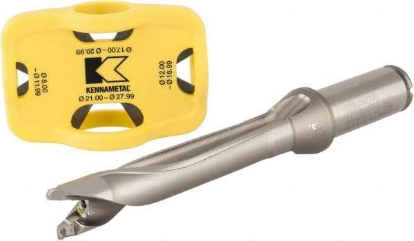 Kennametal - 17.07 to 17.99mm Diam, 5xD, 89.92mm Max Depth, 19.05mm Shank Diam, 4.53" Flute, 170.69mm OAL, Replaceable Tip Drill - V Seat Size, KTIP Toolholder, Series KenTIP - Apex Tool & Supply