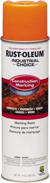 Rust-Oleum - 15 fl oz Orange Marking Paint - Water-Based Formula - Apex Tool & Supply