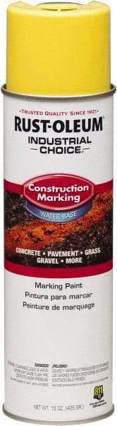Rust-Oleum - 15 fl oz Yellow Marking Paint - Water-Based Formula - Apex Tool & Supply