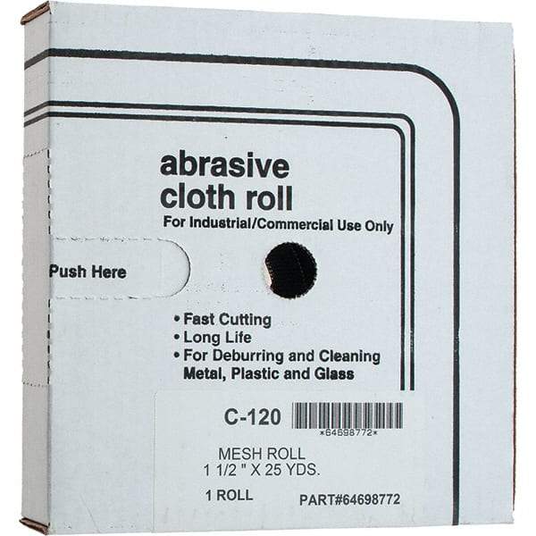 Made in USA - Shop Rolls   Abrasive Material: Silicon Carbide    Roll Width (Inch): 1-1/2 - Apex Tool & Supply