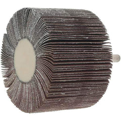 Value Collection - 3" Diam x 2" Face Width, Fine Aluminum Oxide Coated Mounted Flap Wheel - 1/4" Shank Mount, 120 Grit, 20,000 Max RPM - Apex Tool & Supply