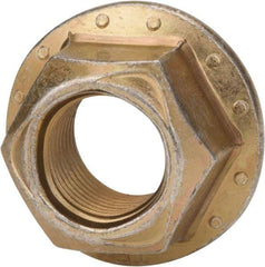 Made in USA - 3/8-24 Grade 8 Steel Hex Flange Lock Nut - Zinc Yellow Dichromate Finish - Apex Tool & Supply