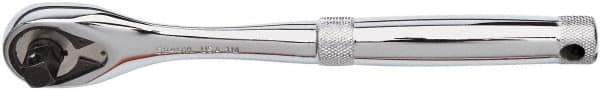 Proto - 1/2" Drive Pear Head Tethered Ratchet - Full Polish Chrome Finish, 10-1/2" OAL, 45 Gear Teeth, Standard Handle - Apex Tool & Supply