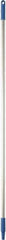 Vikan - 59 x 1" Aluminum Squeegee Handle - European Threaded Connection, Blue - Apex Tool & Supply