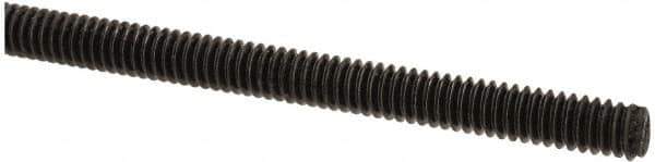 Value Collection - 1/4-20 UNC (Coarse), 6' Long, Medium Carbon Steel Threaded Rod - Black Oxide Finish, Right Hand Thread - Apex Tool & Supply
