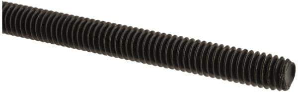 Value Collection - 5/16-18 UNC (Coarse), 6' Long, Medium Carbon Steel Threaded Rod - Black Oxide Finish, Right Hand Thread - Apex Tool & Supply