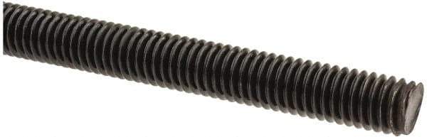 Value Collection - 3/8-16 UNC (Coarse), 6' Long, Medium Carbon Steel Threaded Rod - Black Oxide Finish, Right Hand Thread - Apex Tool & Supply