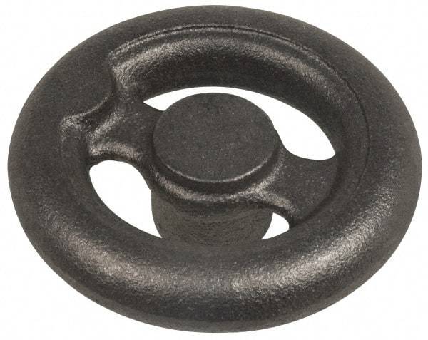 Made in USA - 4", Straight Handwheel - 1-1/4" Hub, Cast Iron, Plain Finish - Apex Tool & Supply
