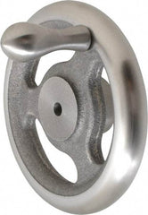 Made in USA - 5", Straight Handwheel - 1-1/2" Hub, Cast Iron, Plain Finish - Apex Tool & Supply