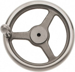 Made in USA - 10", Straight Handwheel - 2-1/4" Hub, Cast Iron, Plain Finish - Apex Tool & Supply