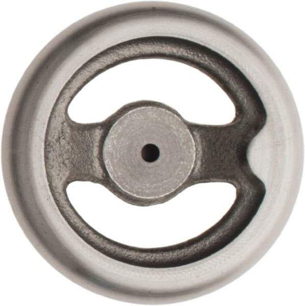 Made in USA - 4", Offset Handwheel - 1-1/8" Hub, Cast Iron, Plain Finish - Apex Tool & Supply