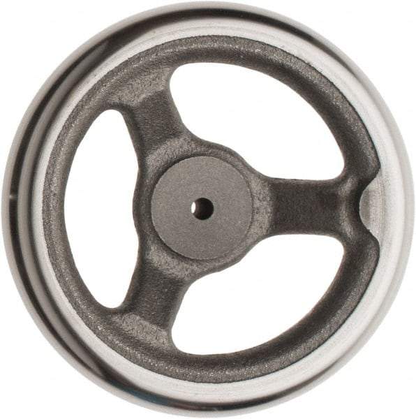 Made in USA - 6", Offset Handwheel - 1-3/8" Hub, Cast Iron, Plain Finish - Apex Tool & Supply