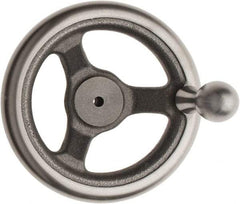 Made in USA - 6", Offset Handwheel - 1-3/8" Hub, Cast Iron, Plain Finish - Apex Tool & Supply