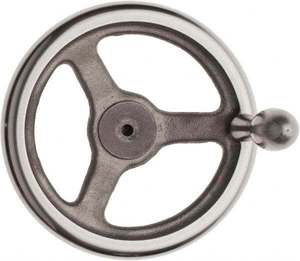 Made in USA - 8", Offset Handwheel - 1-3/4" Hub, Cast Iron, Plain Finish - Apex Tool & Supply